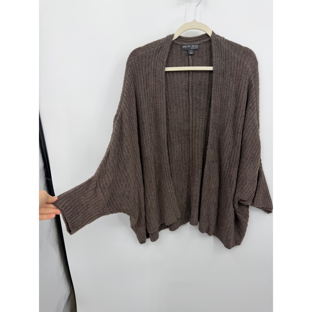 Barefoot Dreams CozyChic Lite Cardigan Women 2X Brown Batwing Knit QVXCL1183
